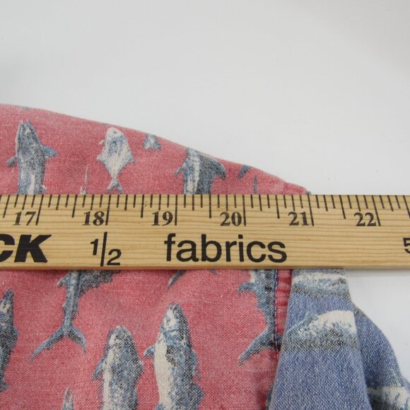 Vintage Importante Fish Design Long Sleeve Button Down Collar Shirt Size L - Picture 6 of 9